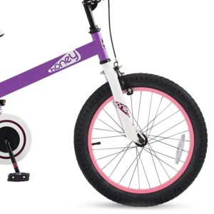 RoyalBaby Boys Girls Kids Bike 18 Inch Honey Bicycles with Kickstand Child Bicycle Purple