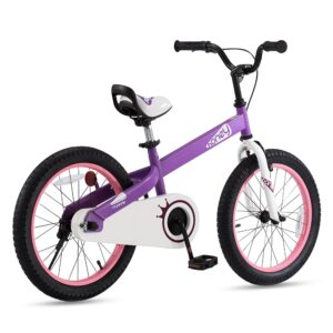 RoyalBaby Boys Girls Kids Bike 18 Inch Honey Bicycles with Kickstand Child Bicycle Purple