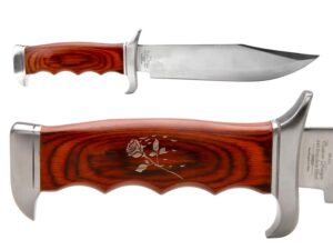 ndz performance elk ridge outdoor hunting fixed blade full tang knife rose swoosh petals