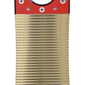 Zydeco Washboard "Red & White Cajun Fleur De Lis Key of Z Rubboards Free Scratchers Frottoir Scrubboard Zydeco Washboard Percussion Instrument Handmade Louisiana Made By Tee Don Authentic Original