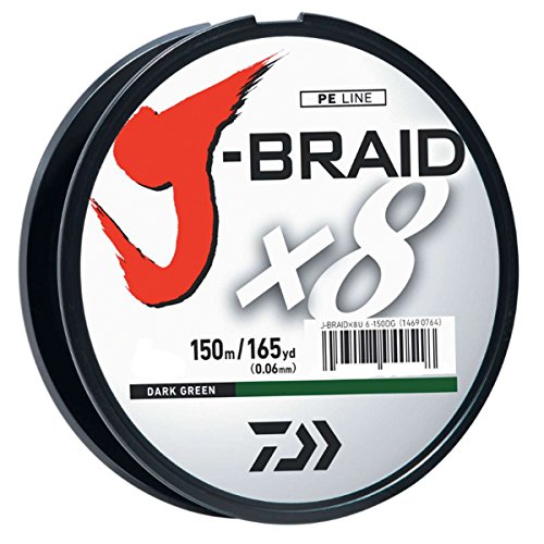 Daiwa J-BRAIDX8, Filler Spool, Dark Green, Mono Dia.= 6lb.