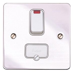 mk (electric) switched connection unit neon indicator, one size, polished chrome with white insert