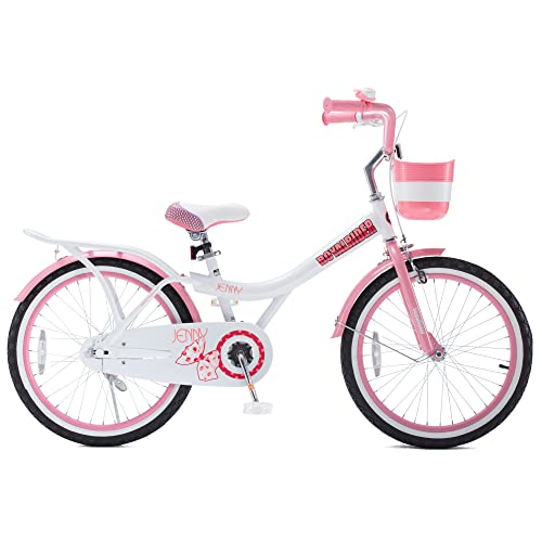 RoyalBaby Jenny Princess 20 Inch Kids Bike with Enclosed Chain Guard, Kickstand, Basket, Bell and Tool Kit for Ages 7 and Above, Pink EL