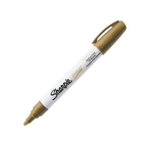 SHARPIE Oil-Based Paint Marker, Medium Point, Metallic Gold, 1 Count - Great for Rock Painting