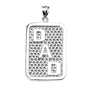 men's fine jewelry high polished 925 sterling silver dad engravable pendant