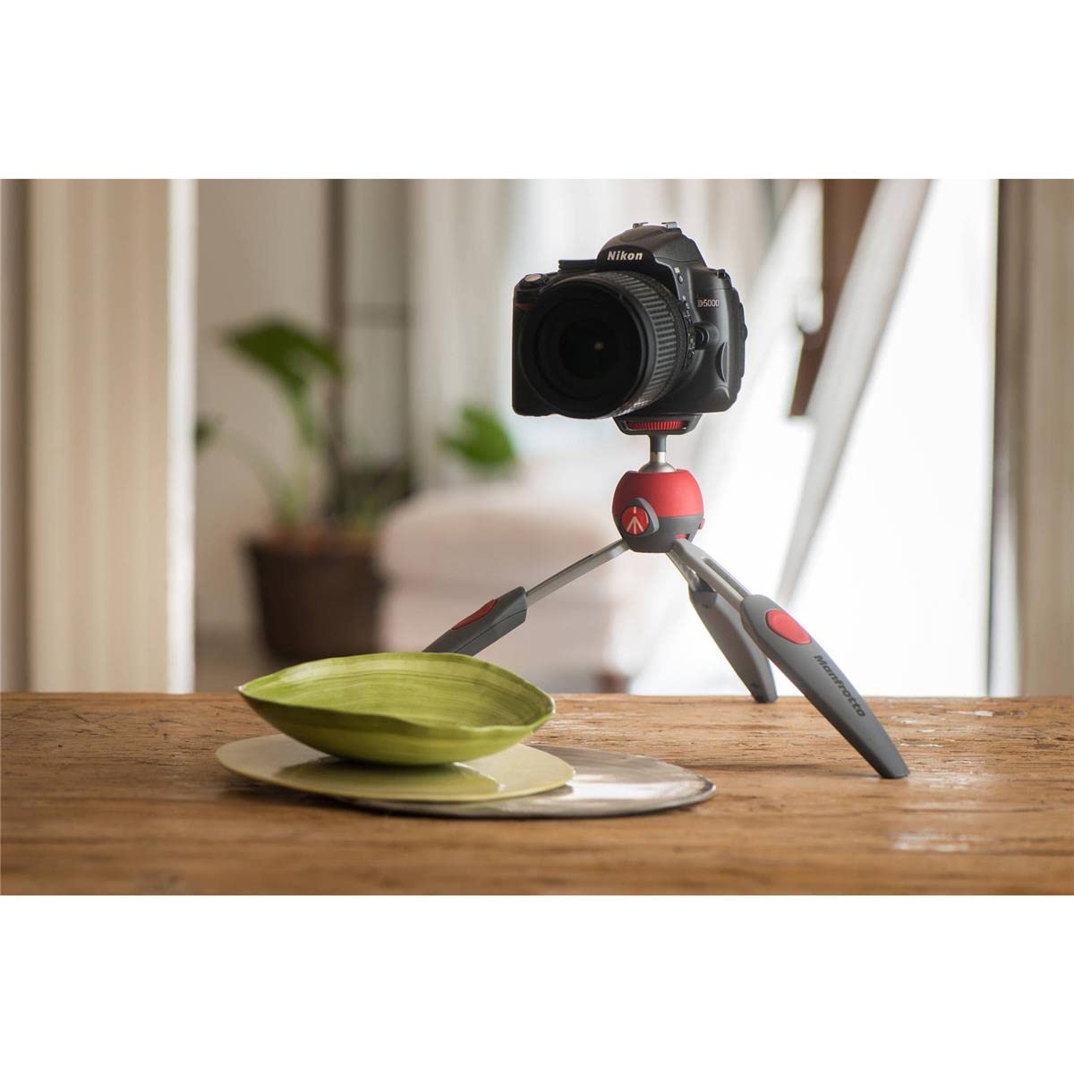 Manfrotto PIXI Evo 2-Section Aluminum Mini Tripod, Red