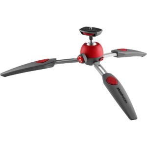 Manfrotto PIXI Evo 2-Section Aluminum Mini Tripod, Red