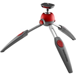 Manfrotto PIXI Evo 2-Section Aluminum Mini Tripod, Red