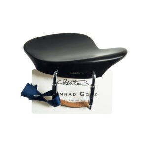 conrad gotz zk4253 original chinrest for violin 4/4, hamburg ebony with closed style brackets,brown