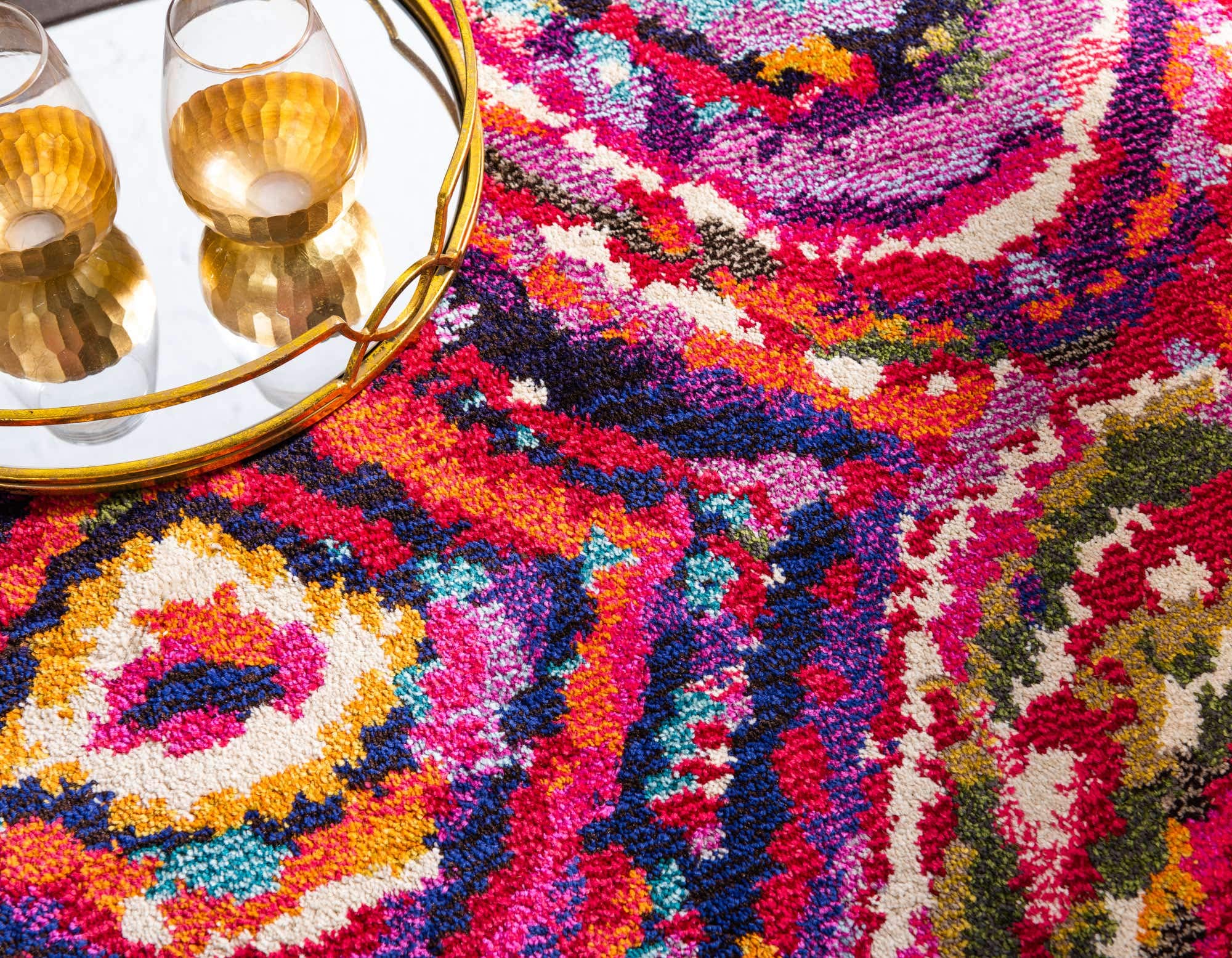 Unique Loom Estrella Collection Colorful, Abstract, Geometric, Gradient, Modern Area Rug, 5 ft x 8 ft, Multi/Pink