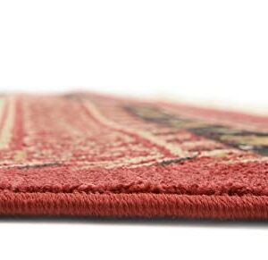 Unique Loom Fars Collection Area Rug - Pasadena (8' Square, Rust Red/ Black)