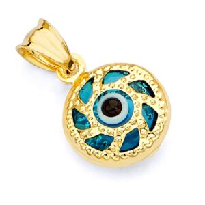 goldenmine fine jewelry collection 14k yellow gold evil eye pendant