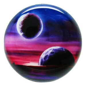 Pierced Republic Purple Planets & Moon Ear Plugs - Acrylic Screw-On - 10 Sizes - Pair (2 Gauge (6mm))