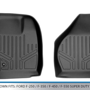 MAXLINER Floor Mats 1st Row Liner Set Black for 2008-2010 Ford F-250 / F-350 / F-450 / F-550 Super Duty (All Models)