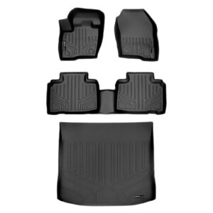 maxliner custom fit 2 row floor mats and cargo liner set black for 2015-2021 ford edge