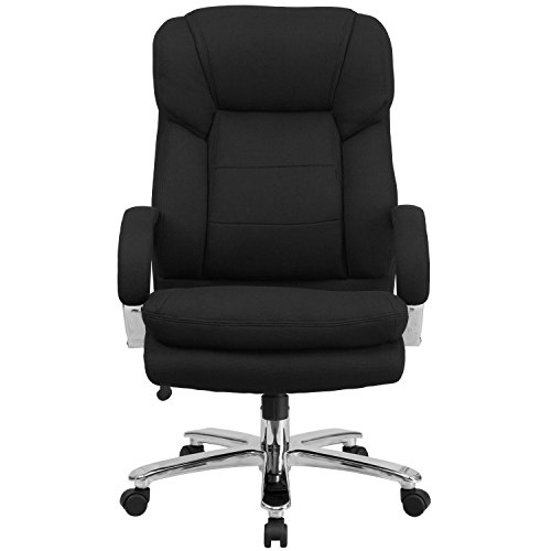 Flash Furniture Hercules Series Swivel Office Chair with Loop Arms, Ergonomic High-Back Executive Chair with Padded Seat and Arms, Black