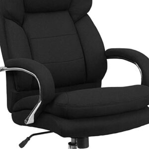 Flash Furniture Hercules Series Swivel Office Chair with Loop Arms, Ergonomic High-Back Executive Chair with Padded Seat and Arms, Black