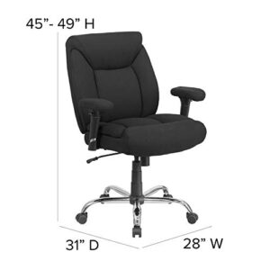 Flash Furniture Hercules Series Swivel Office Chair with Loop Arms, Ergonomic High-Back Executive Chair with Padded Seat and Arms, Black