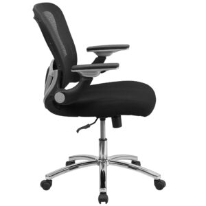 Flash Furniture Sam Mid-Back Black Mesh Executive Swivel Ergonomic Office Chair with Height Adjustable Flip-Up Arms