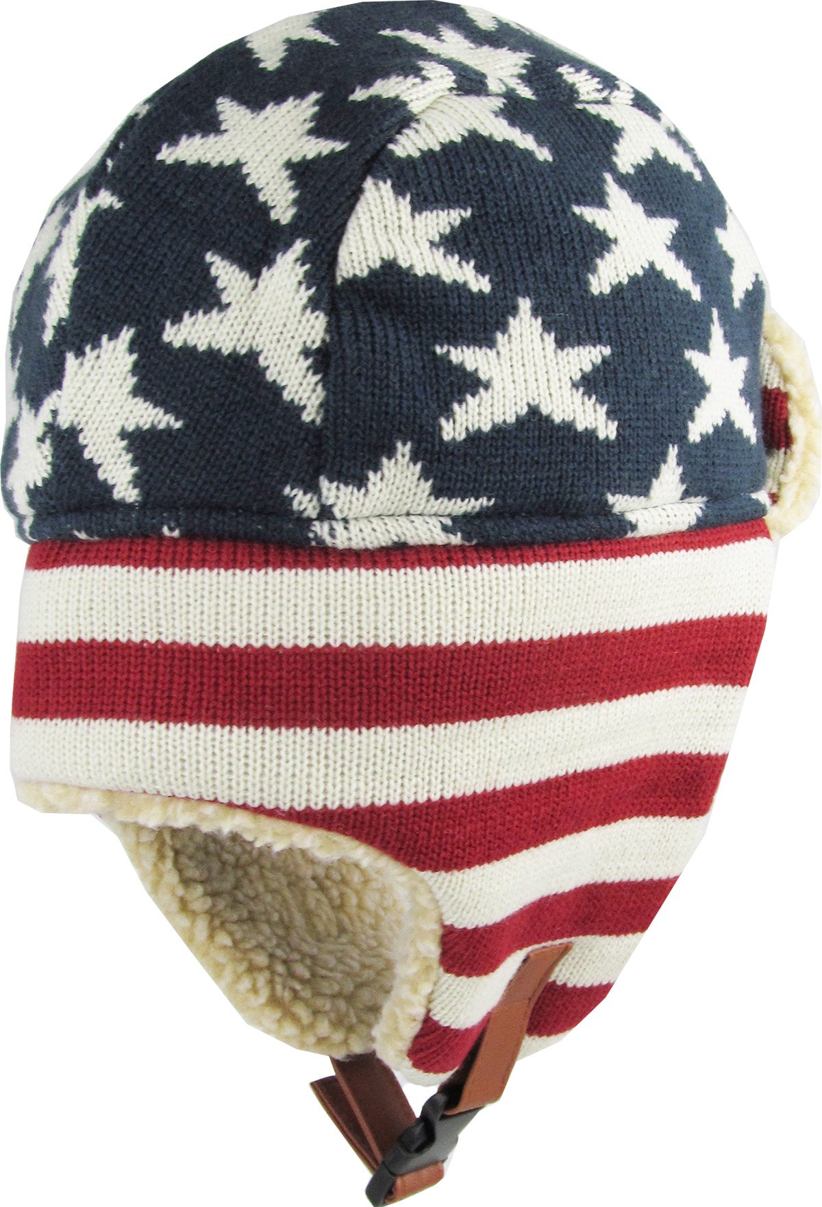 KBW-617 NAV-RED Stars and Stripes America Flag Aviator Trapper hat Trooper Ear Flaps Ushanka Eskimo Warm Winter Cold