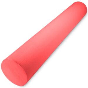 crown sporting goods 36" x 6" premium eva foam roller – firm, dense, and shape-restoring (red)