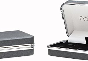 Mens Striped Onyx Mother of Pearl Tuxedo Cufflinks Studs (THAT DON'T SPIN) with Presentation Box