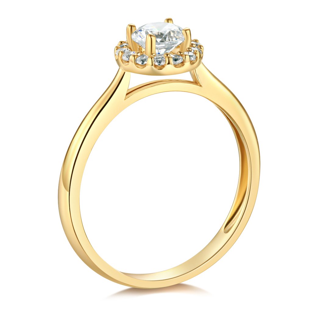 14K Yellow Gold Wedding Engagement Ring - Size 7