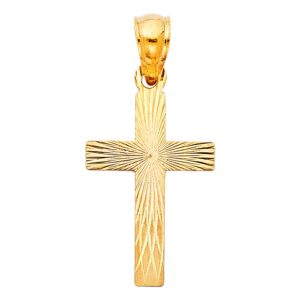 14k yellow gold religious cross stamp pendant