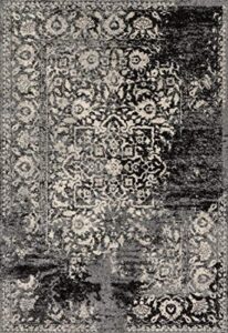 loloi emory black/ivory 5'-3" x 7'-7" area rug