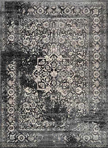 Loloi Emory Black/Ivory 5'-3" x 7'-7" Area Rug