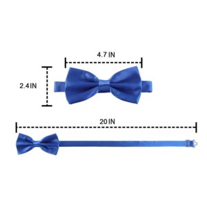 AWAYTR Men's Pre Tied Bow Ties for Wedding Party Fancy Plain Adjustable Bowties Necktie (Black)