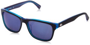 lacoste l683s square sunglasses, black/blue, 55 mm