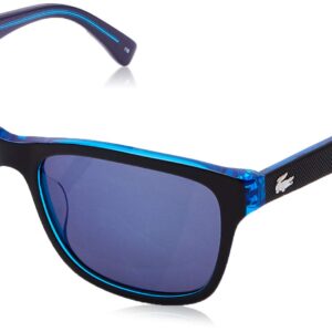 Lacoste L683S Square Sunglasses, Black/Blue, 55 mm