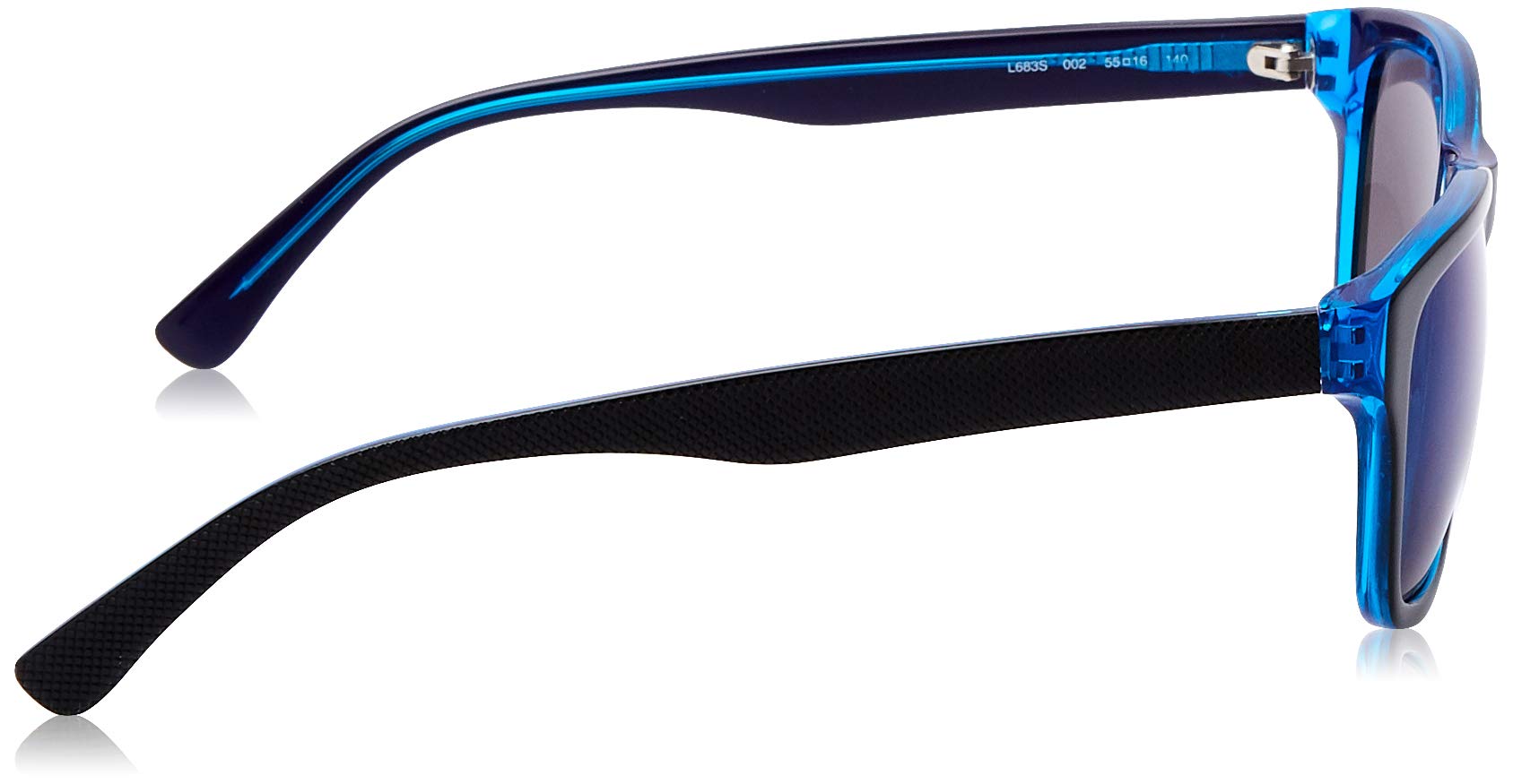 Lacoste L683S Square Sunglasses, Black/Blue, 55 mm