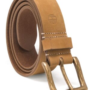 Timberland mens 38mm Icon Nubuck Boot Leather Belt, Beige Wheat, 38