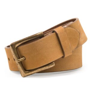 Timberland mens 38mm Icon Nubuck Boot Leather Belt, Beige Wheat, 38