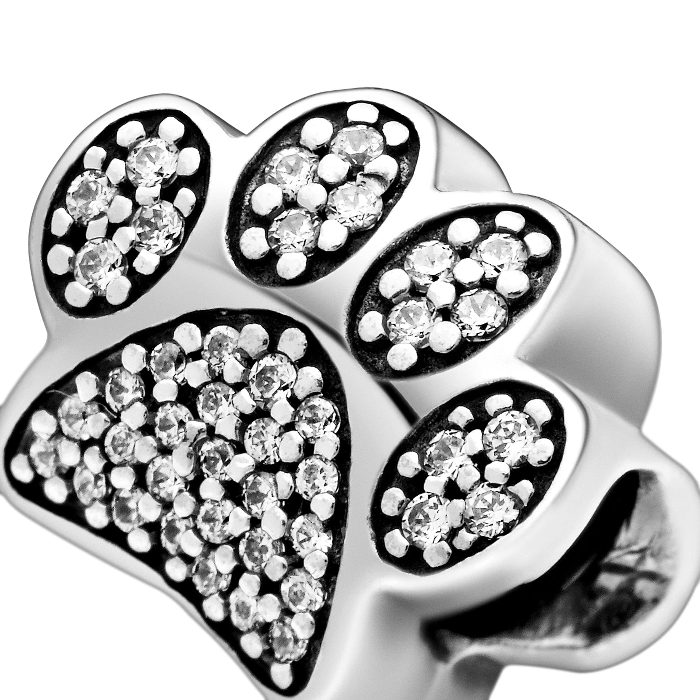 PANDORA paw Prints, Clear cz