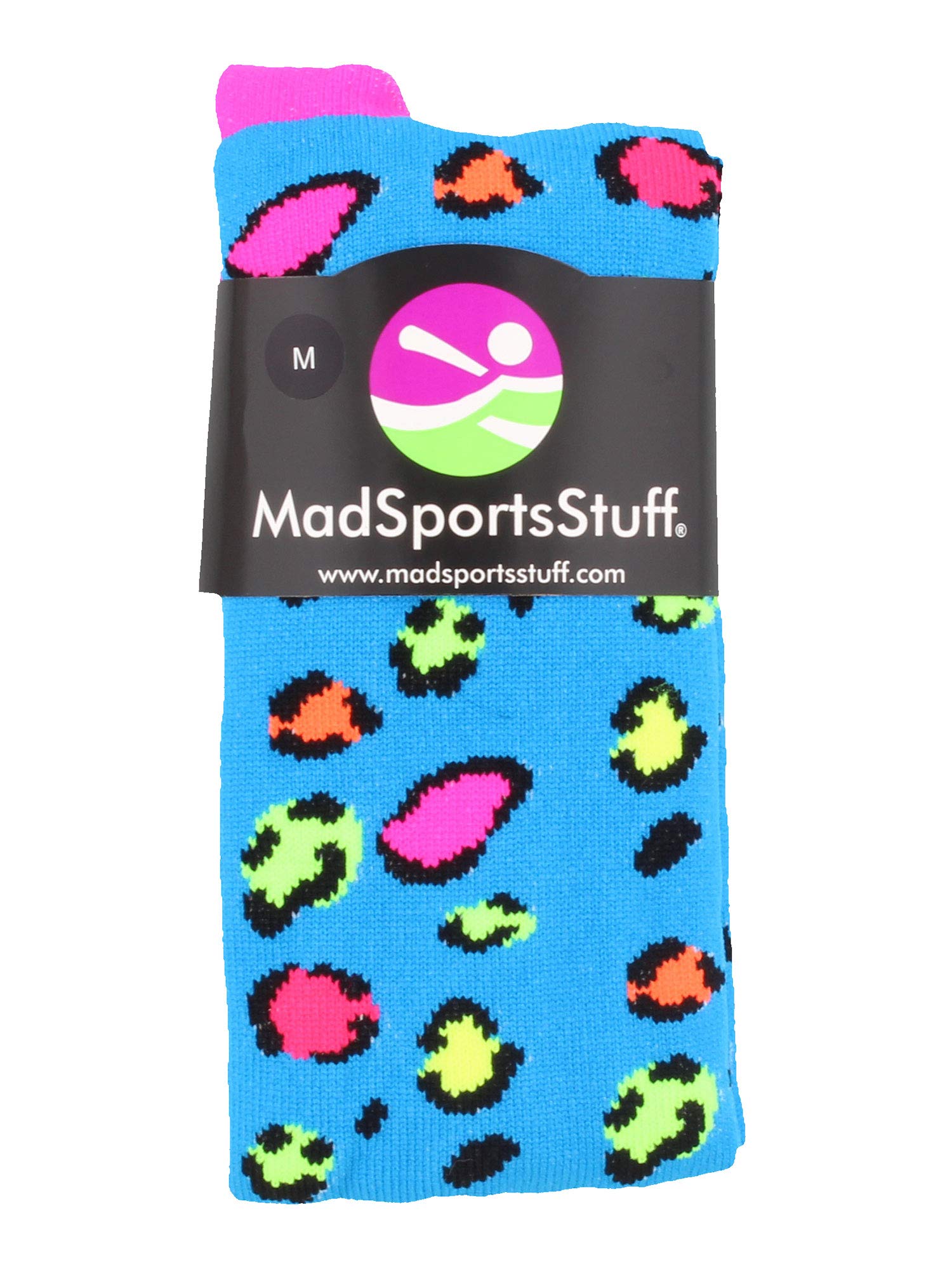 MadSportsStuff Exotic Leopard Over the Calf Socks (Neon Leopard, Small)