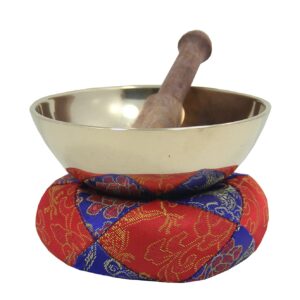 DharmaObjects Tibetan Buddhist Meditation Ring Gong Singing Bowl