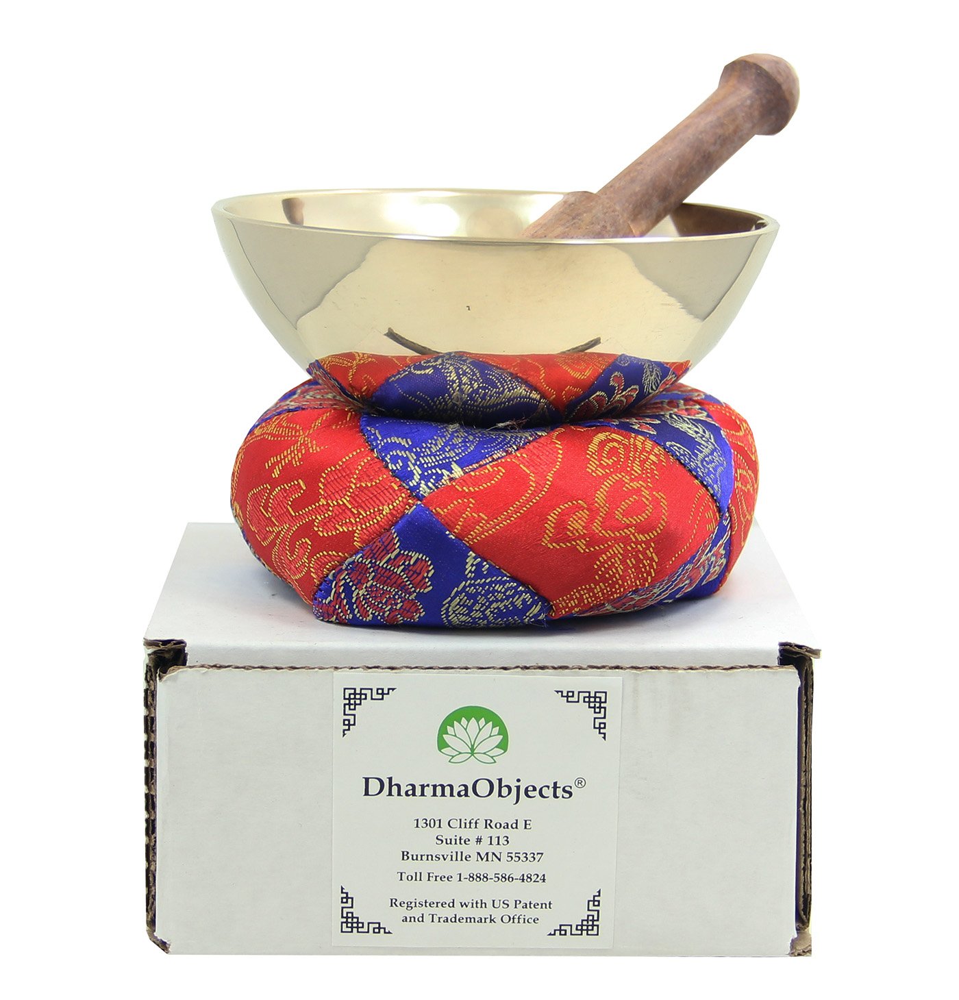 DharmaObjects Tibetan Buddhist Meditation Ring Gong Singing Bowl