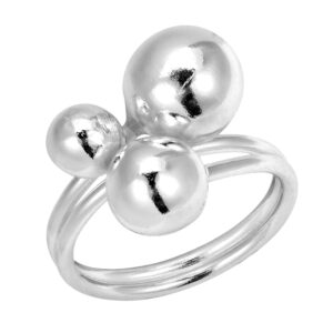 aeravida fashionable trio shiny ball. 925 sterling silver ring | rings for women | comfort fit silver rings for women | sterling silver rings size 6-10 (8)