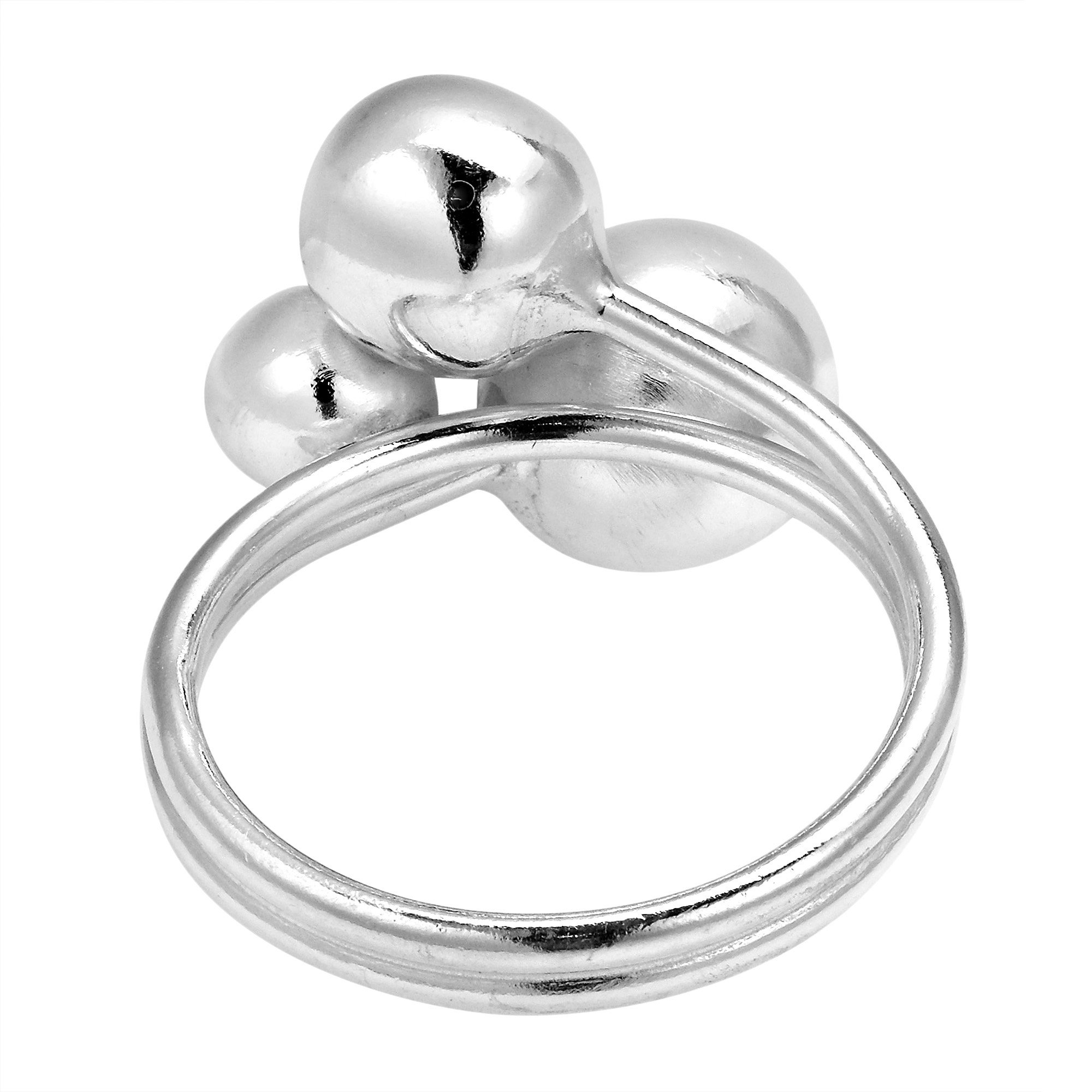 AeraVida Fashionable Trio Shiny Ball. 925 Sterling Silver Ring | Rings For Women | Comfort Fit Silver Rings for Women | Sterling Silver Rings Size 6-10 (8)