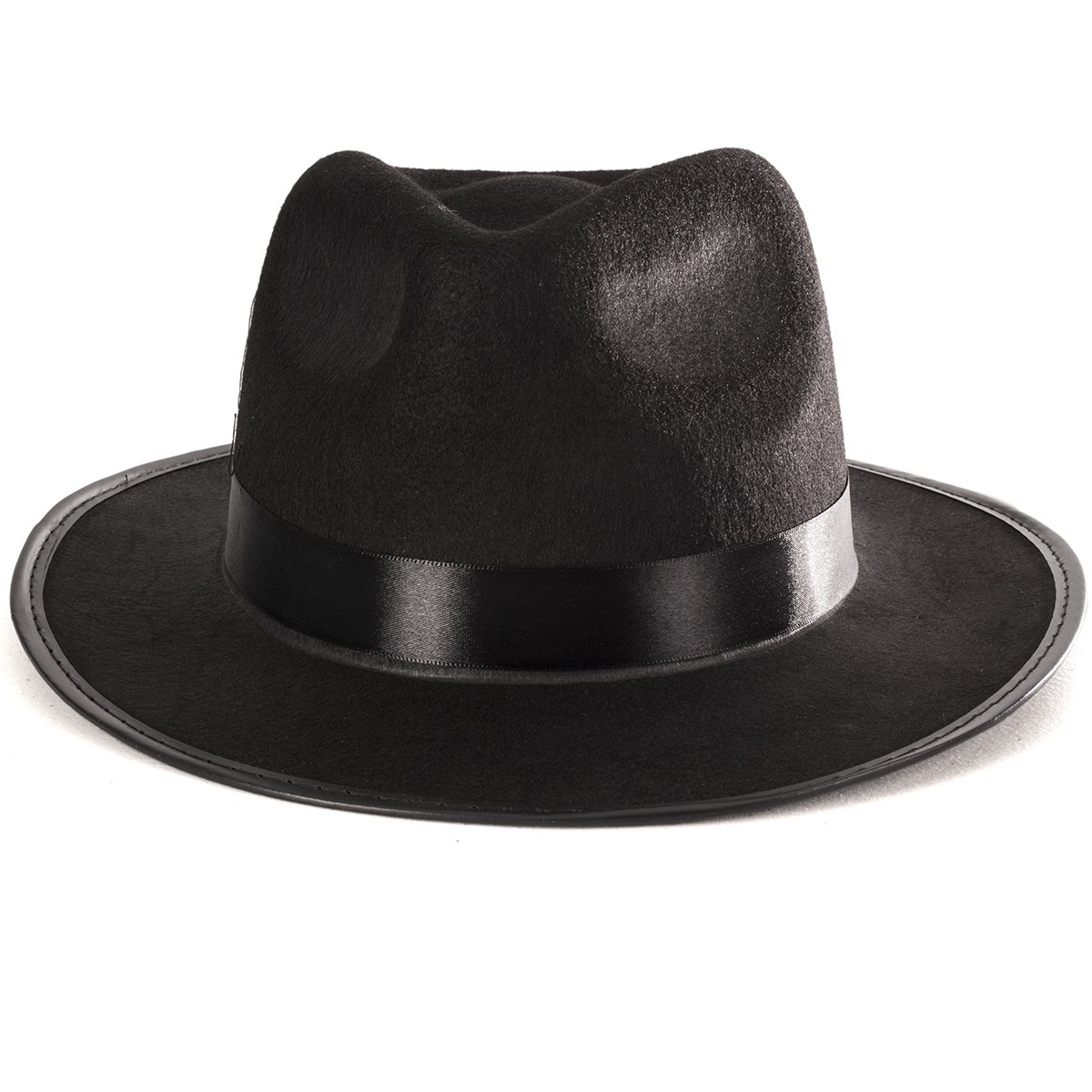 Funny Party Hats Black Fedora Gangster Hat Costume Accessory - Pack of 6