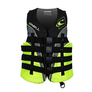 o'neill men's superlite uscg life vest,black/lime/smoke:lime,m