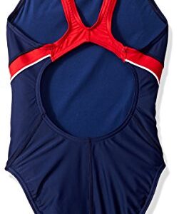 Speedo Girl's Swimsuit One Piece PowerFlex Pulse Back Solid Youth Team Colors - Manufacturer Discontinued