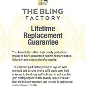 The Bling Factory 14k Gold Plated Cubic Zirconia Engagement Ring, 3-Stone Round + Channel Set Baguette CZs, Size 6