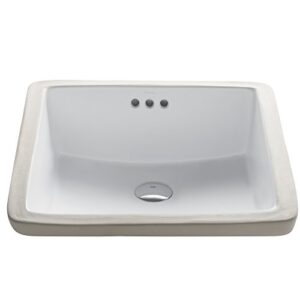 kraus elavo 17-inch square undermount white porcelain ceramic bathroom sink with overflow, kcu-231