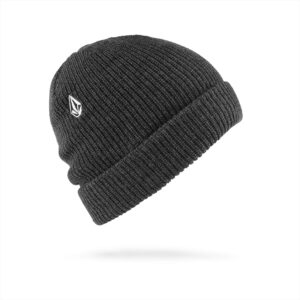 volcom men's full stone beanie, charcoal heather, one size