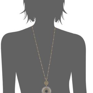 Lucky Brand Two Tone Tribal Pendant Necklace, 30" + 1.5" Extender