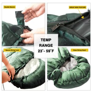 Swift-n-Snug Sleeping Bag - Big and Tall Cold Weather 100% Polyester Bag for Boys, Girls, Men, Women, Kids & Adults - Portable, Lightweight Sack for Camping, Hiking, Travelling, Backpacking